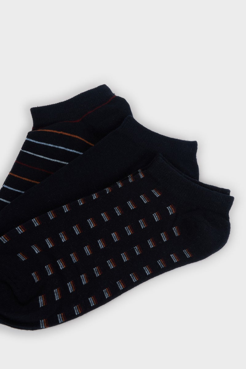 DeFacto Multicolour Man Man 3 Piece Cotton Ankle Socks Casual - Image 5